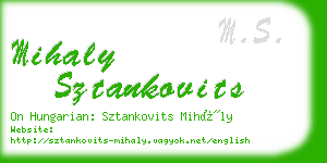 mihaly sztankovits business card